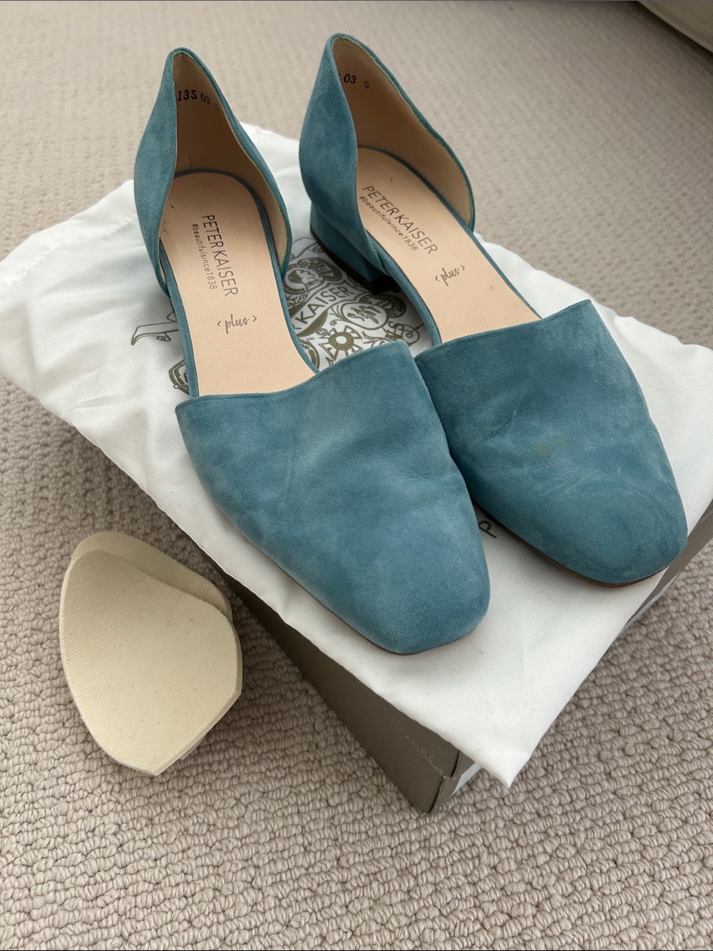 Peter Kaiser Blue Suede Leather Flat